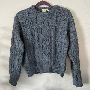Authentic Aran Country Irish Knit Wool Crop Sweater